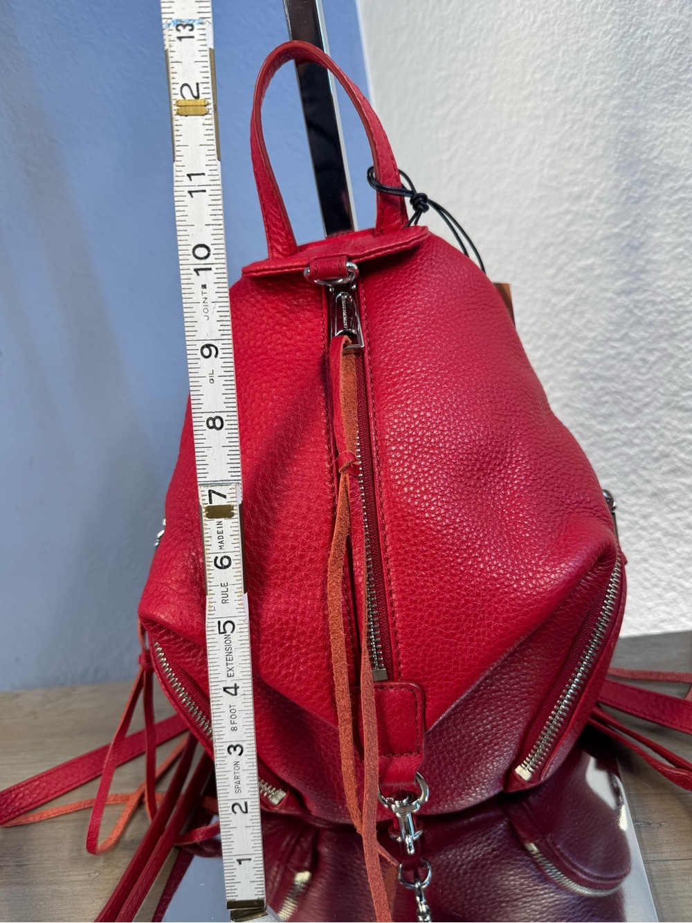 Rebecca Minkoff Mini Julian Convertible Leather Backpack NWT Paprika Red - Picture 8 of 15
